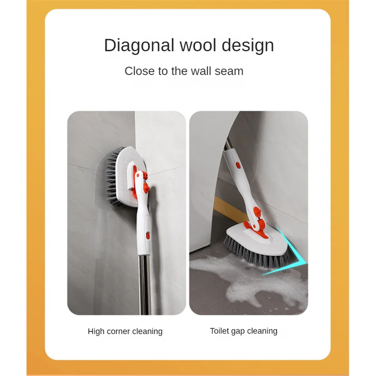 

A71P 2 в 1, щетка для чистки плитки для ванны, щетка для чистки 180 ° Регулируемая телескопическая штанга с жесткой щетиной, чистящие подушечки, инструменты для чистки