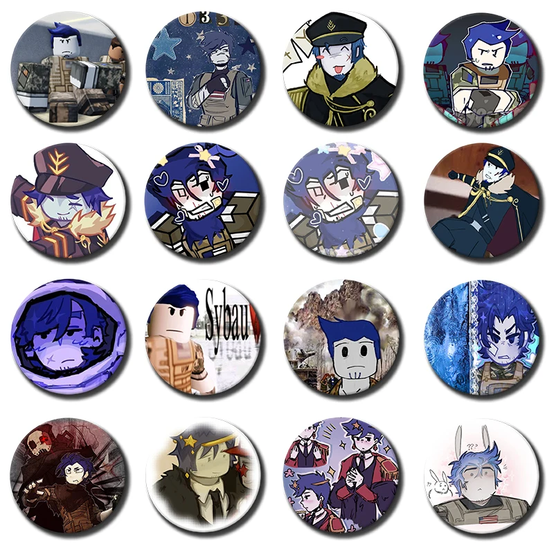 58mm 1PC G-Guest 1337 Forsaken Anime Cartoon Badge Breastpin for Backpack Clothes Handmade Brooches