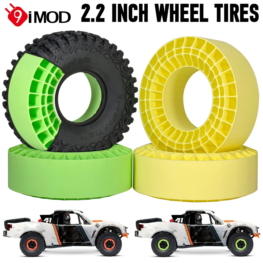9IMOD 4 stuks Siliconen Rubber Inserts 2.2 "Banden Super Zachte Wielbanden 123*45MM Voor 1/7 1/8 1/10 Afstandsbediening Klimmen Auto