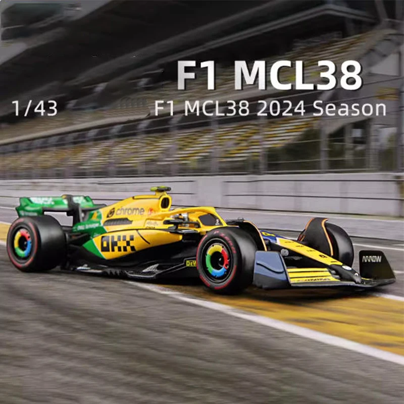 

1:43 Scale 2024 MCL38 Simulation Alloy Racing Car Model Static Display Collectible Toy Gift Souvenir Decoration