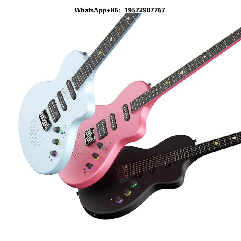 6-String Smart Electric Guitar Built-in Sound Effect Carbon Fiber Matte Finish Beginner
