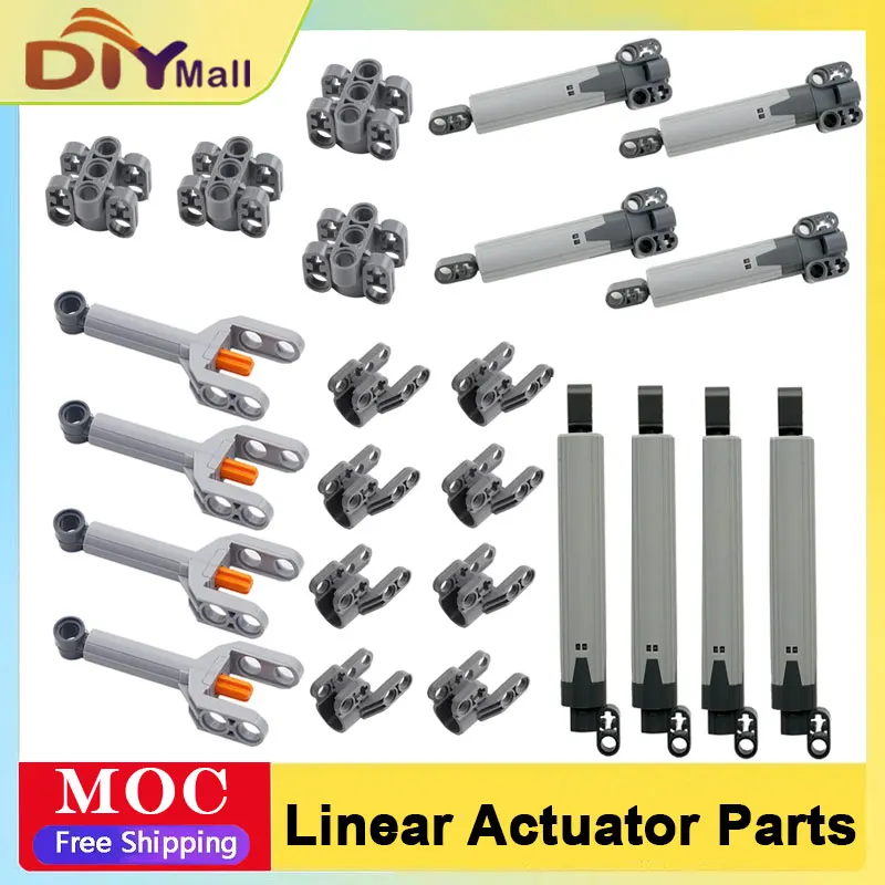 

24 шт., 15 л, детали линейного привода для строительных блоков MOC, запасные части для самостоятельного изготовления крупных кирпичей 61927/61904/61905/92693, комплект технических компонентов