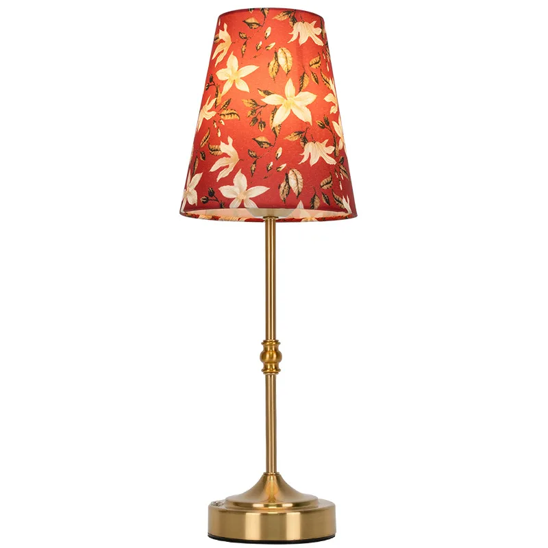

Nice LED Charging Table Lamps Fabric Embossed Lampshade Night Light