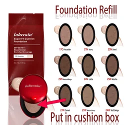 Cushion Refill Foundation Waterproof Semi-Matte Red Finish 72-Hour Wear Long-Lasting Buildable Coverage Sun Protection Makeup