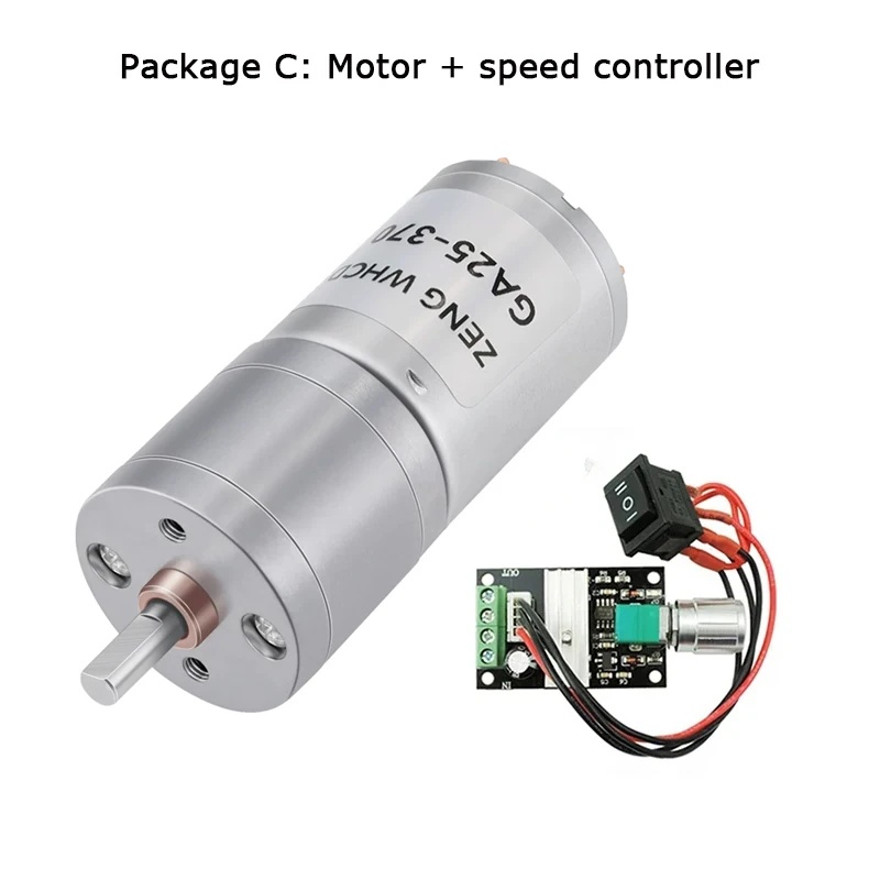 JGA25-370 DC 12V 24V 12RPM-1360RPM Reduction Gear Motor