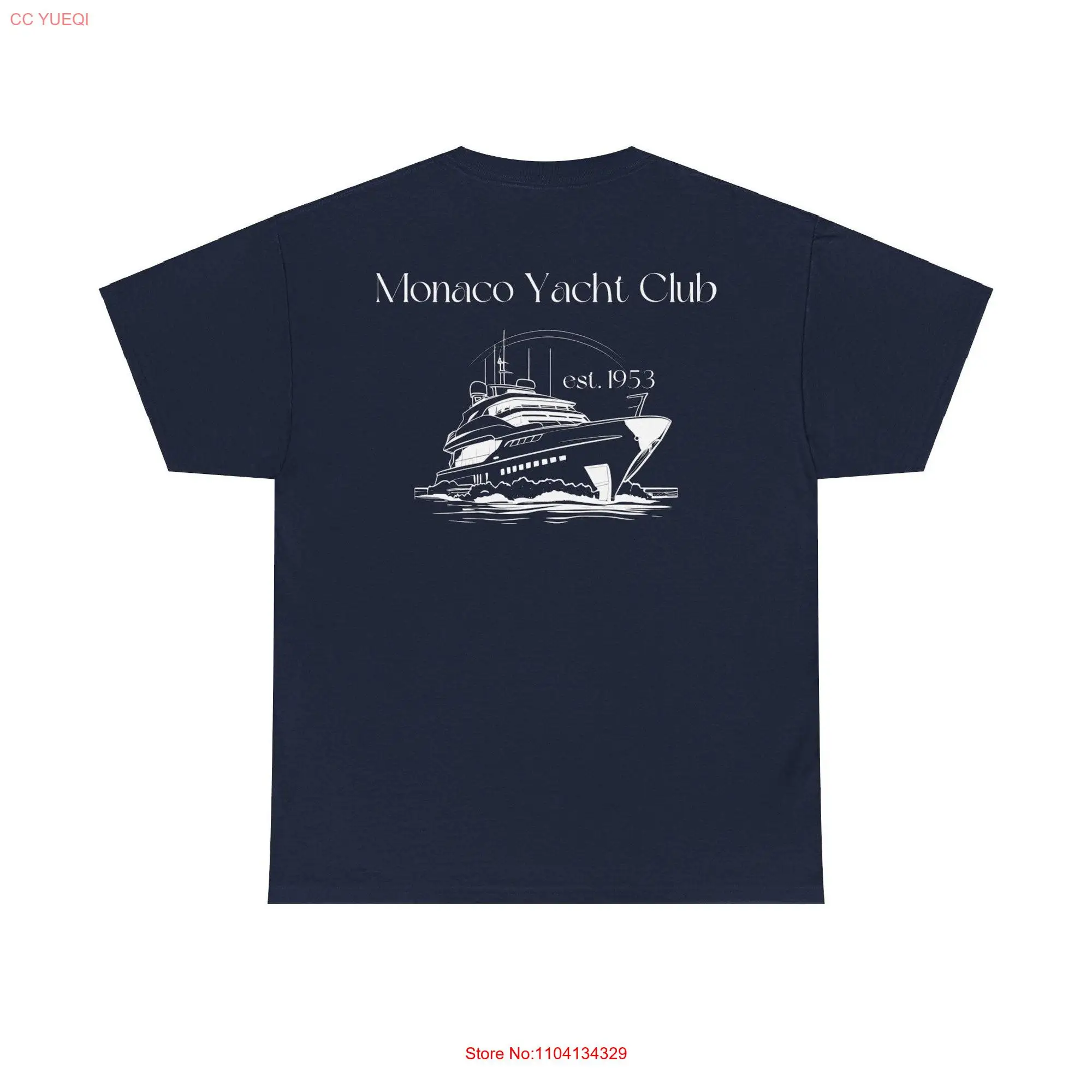 Monaco Yacht Club T-Shirt altes Geld ästhetischen Kopenhagen Stil Back print lange oder kurze Ärmel