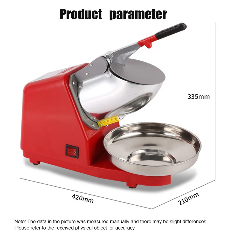Household Electric Smoothie Maker Double Blades Stainless Steel Automatic Ice Snow Slush Crushing Grinding Shaver Ice Breaker image 6