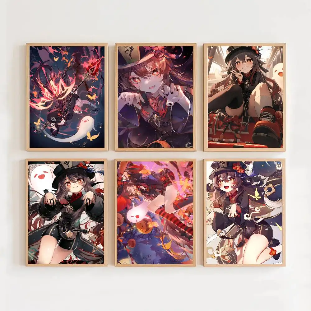HutaO- Genshin ImP-act Popular Anime Posters Artwork Home Decor Minimalist Aesthetic Art Gift For Fan Canvas Painting