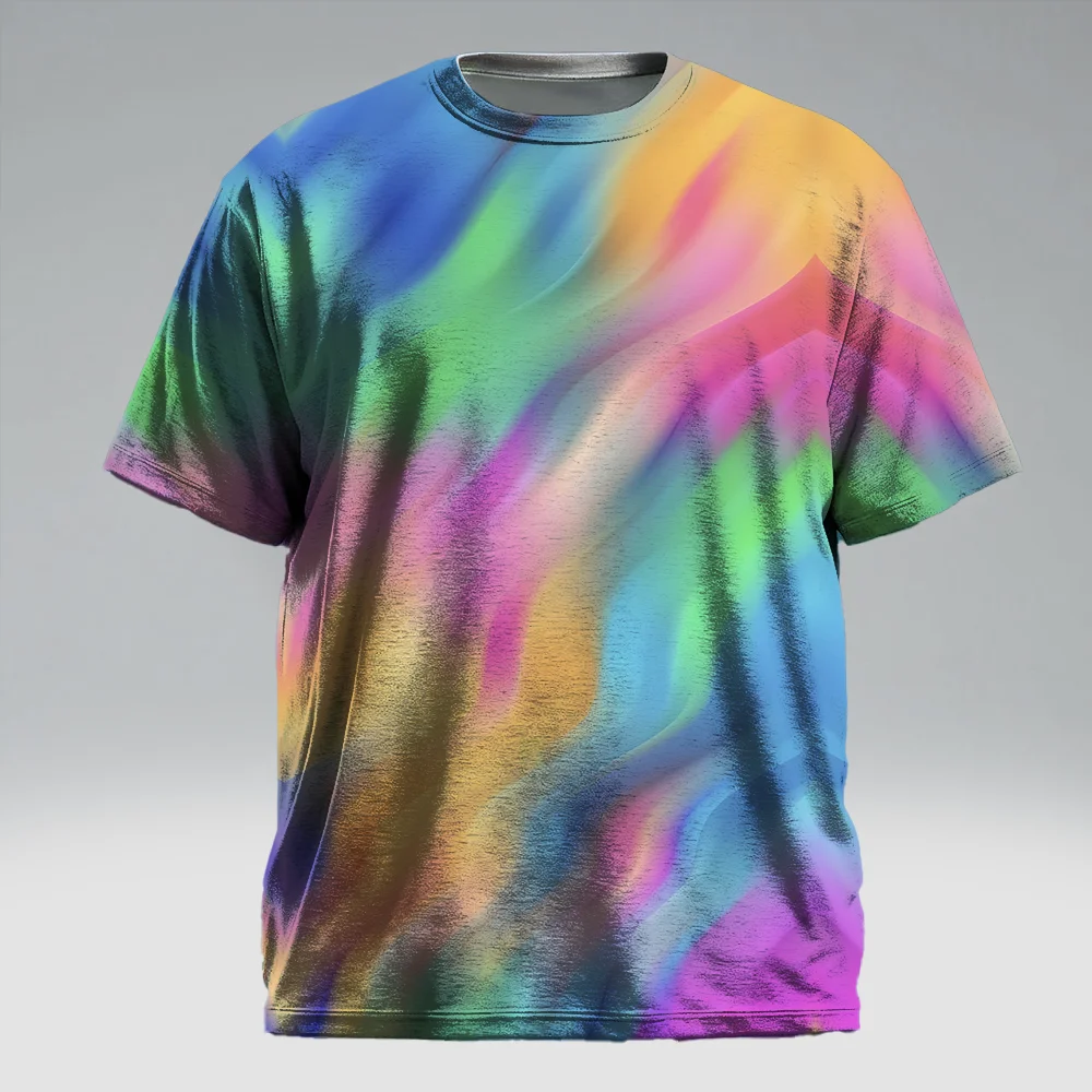 

Мужская футболка больших размеров S-9xl — визуальная футболка с коротким рукавом: Modern Bold — прочный материал, тонкие неоновые градиенты, дышащие,