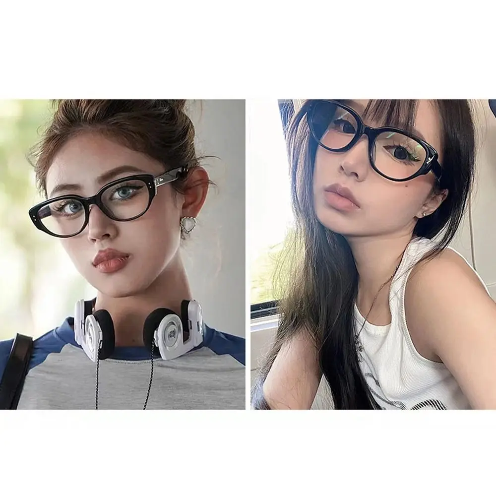 

Retro Anti-radiation Cat Eye Glasses Anti Eye Eyestrain Transparent Computer Game Glasses Clear Glasses for Women & Men