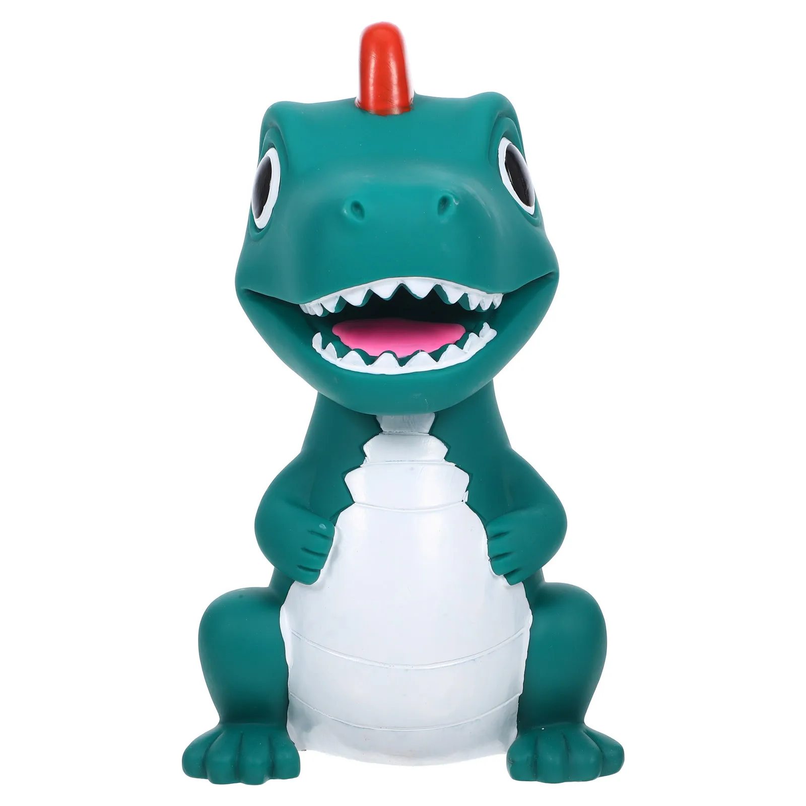 

Sturdy Dinosaur Shaped Piggy Bank Deep Green Saving Jar Exquisite Detail Decorative Household Accessory