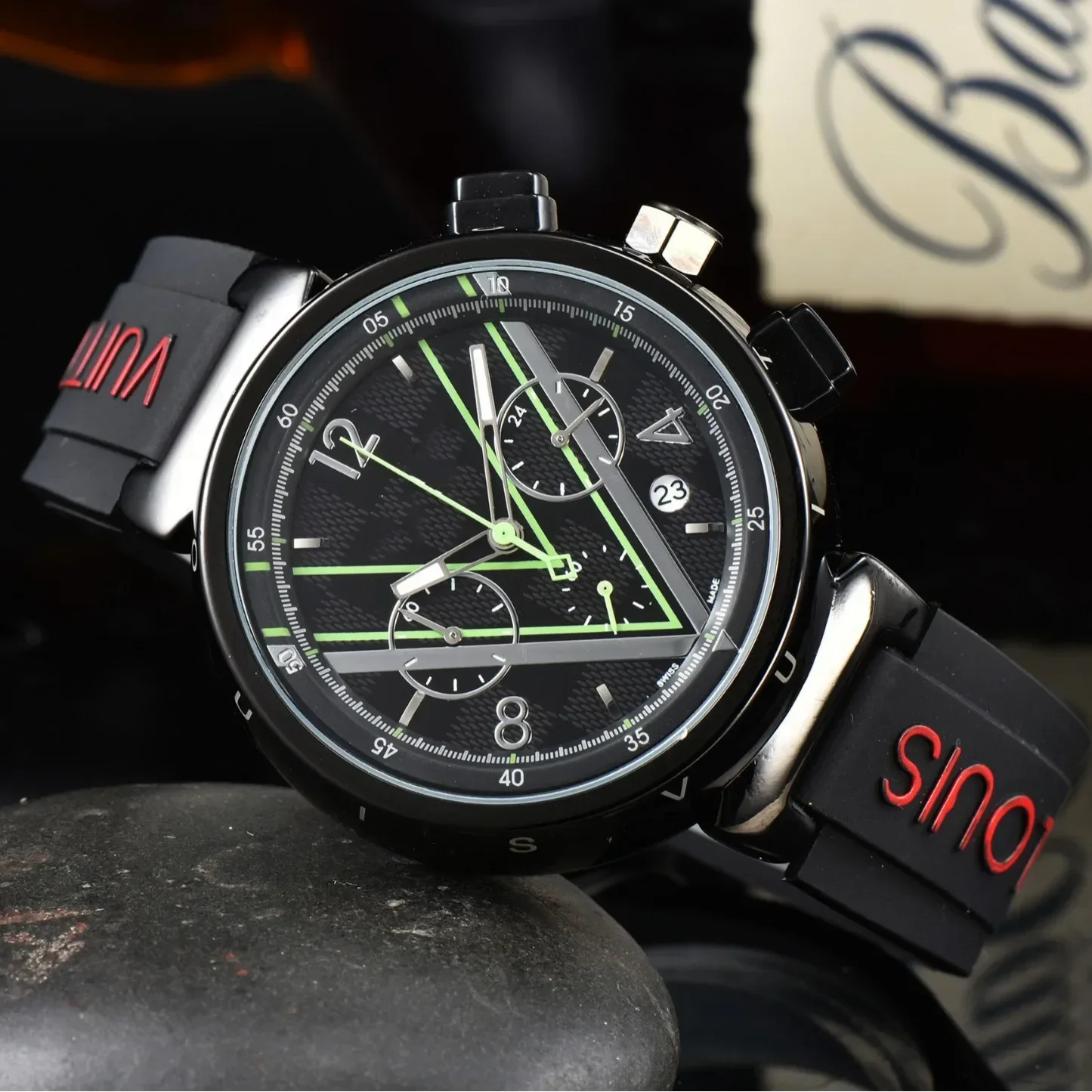 

Original Luxury Sports Chronograph Quartz Watch for Men Fashion Silicone Strap Wristwatch Waterproof Top Brand Men's Watches