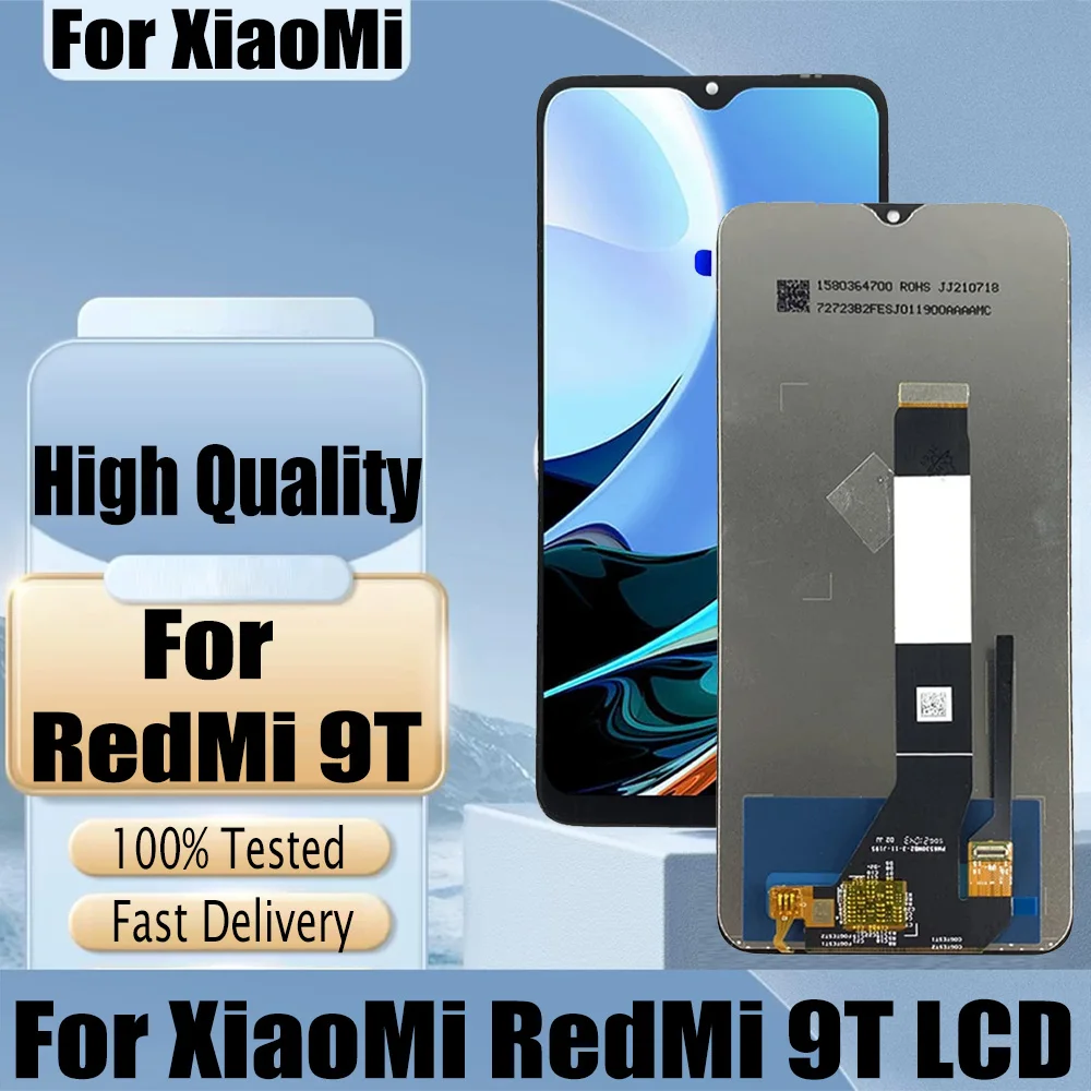 Высококачественный ЖК-дисплей для Xiaomi Redmi 9T, замена экрана с рамкой, 10-точечный сенсорный ЖК-дисплей для Redmi 9T M2010J19SG