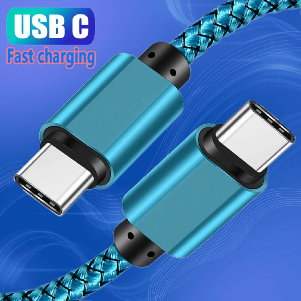 USB C-to Type C Expansion Link Cable PD60W 5A Fast Charging Charger 1M Nylon Data Cable For Apple 15 Ipad Huawei Xiaomi Sam image 2
