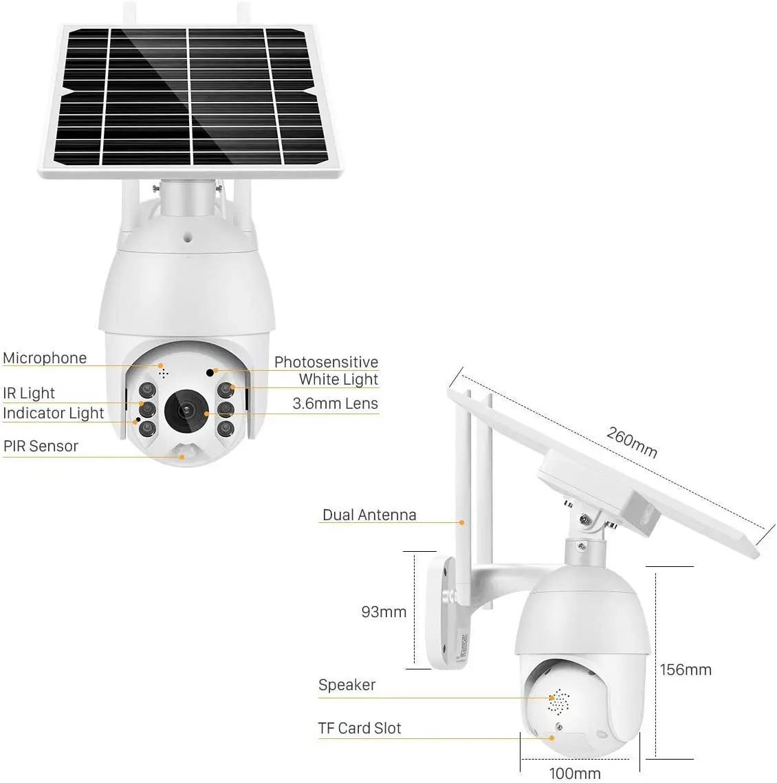 Saikiot Ubox S10 Solar 4G CCTV Camera 5MP PIR Solar Powered CCTV Security PTZ WIFI 4G Solar Camera 4G SIM Card Solar Camera