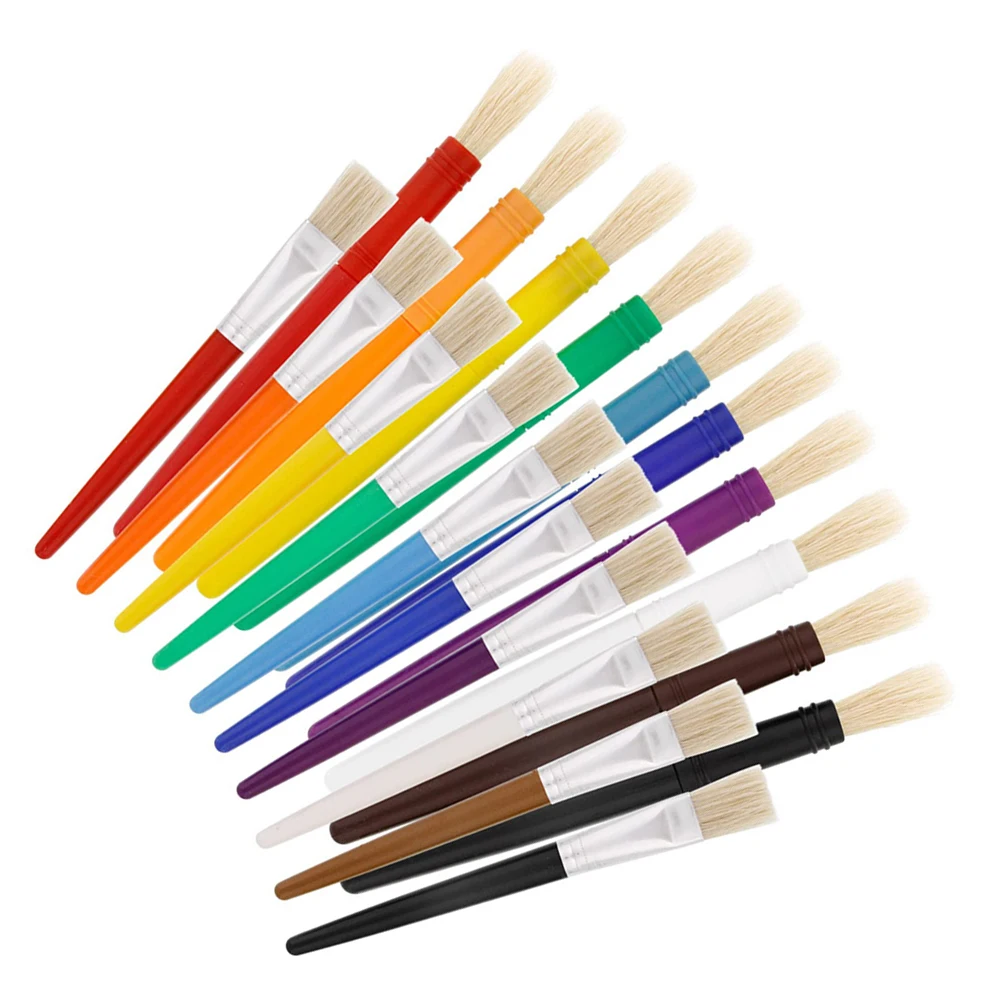 

20Pcs Bristles Paint Plastic Handle Paintbrushes Art Drawing Brush Oil Painting Pen for Artists Students (Assorted Color)