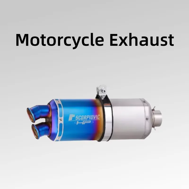 Universal 51mm Dual Output High Performance Modified S9 CBR650 NINJA400 ZX6R CRF100L CRF450R Motorcycle Exhaust Pipe Muffler