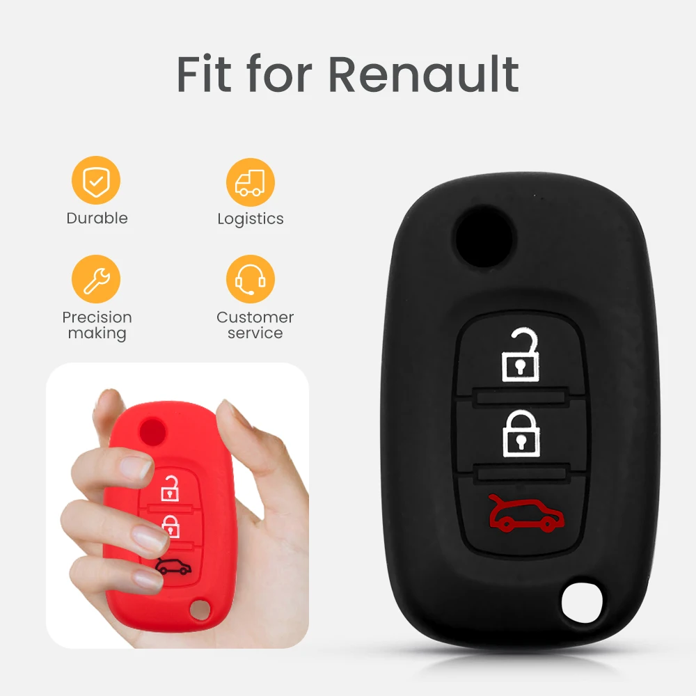 KEYYOU Silicone Key Case Cover For Renault Fluence Clio Megane For Mercedes For LADA Vesta Granta XRay Kalina Priora Sedan Sport