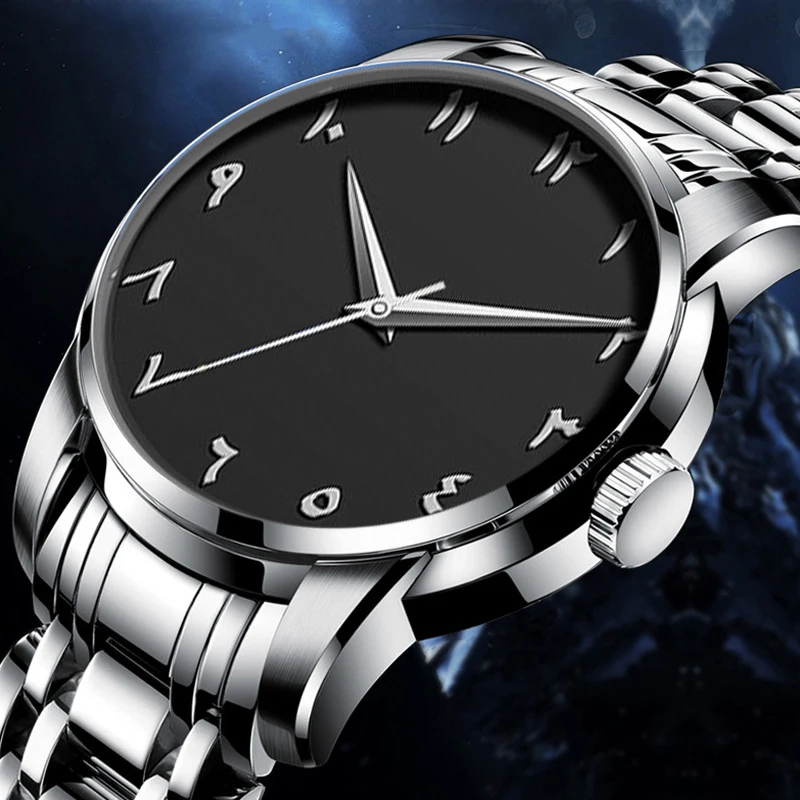 

UTHAI New Matte Finish Men Watches Fashion Trends Stainless Steel Wristbands Arabic Numerals Quartz Watches Clock Gifts ﻿