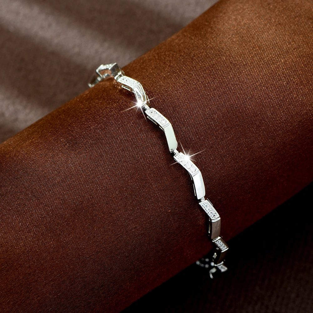 HIBRIDE New Everyday Simple Ripple Shape Bracelet Suitable for Women Jewelry Wedding Prom Travel Dress Accessories Gift B296