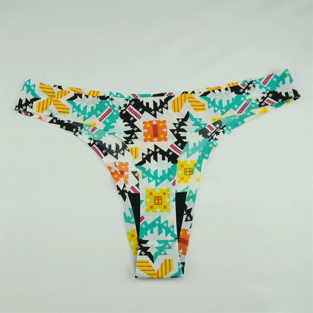 3 قطعة الحرير الجليد المطبوعة ثونغ مثير النساء سراويل سلس ليوبارد الملابس الداخلية السيدات لينة منخفضة الارتفاع سلسلة الملابس الداخلية #3