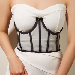 Sexy DIY Bandage Corset Underbust Women Gothic Top Curve Shaper Strap Slimming Waist Belt Chain Lace Waistband Bustiers Punk