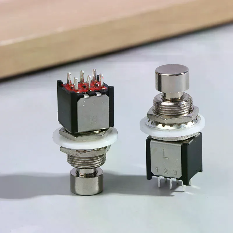 DPDT Latching Momentary ON/ON Foot Switch Guitar Effects Pedal Stomp Box 6Pin Emergency Stop Push Button For Guitar Effect Pedal