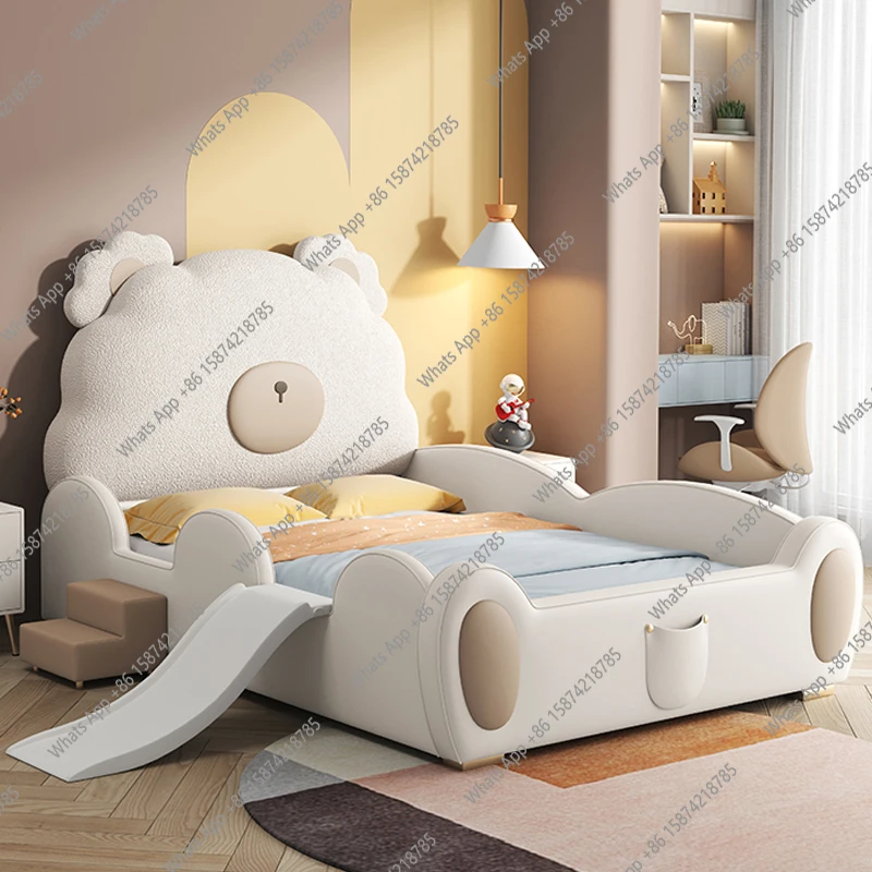 Slide guardrail bed children's koala bed teenagers modern bedside flannel body leather boys anti-collision soft bag