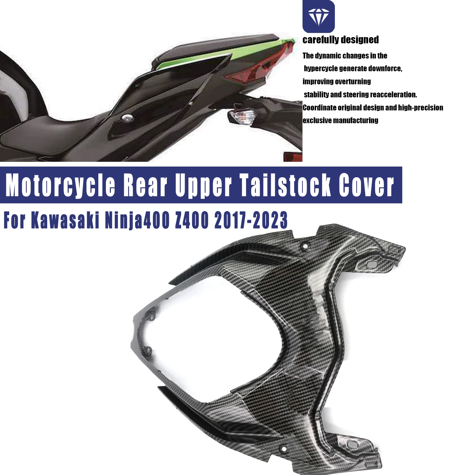 Motorcycle Accessories For Kawasaki Ninja400 Z400 2017-2023 Rear Upper Tailstock Cover Fairing Wing Shield Side Cover