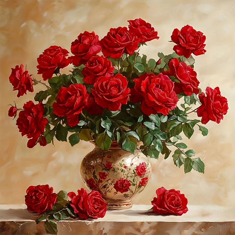 Rose Diamond Painting Full Square Round Diamond Mosaic Flower New Arrivals Handmade Gift