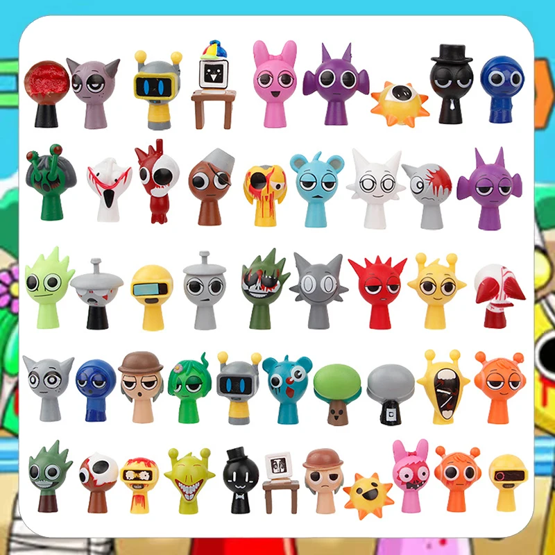 Chaud 6/8/12/24/48 pièces ensemble Sprunki Figurines modèle PVC jouets Sprunki jeu d'action et jouet dessin animé Figurines poupées pour enfants cadeaux d'anniversaire