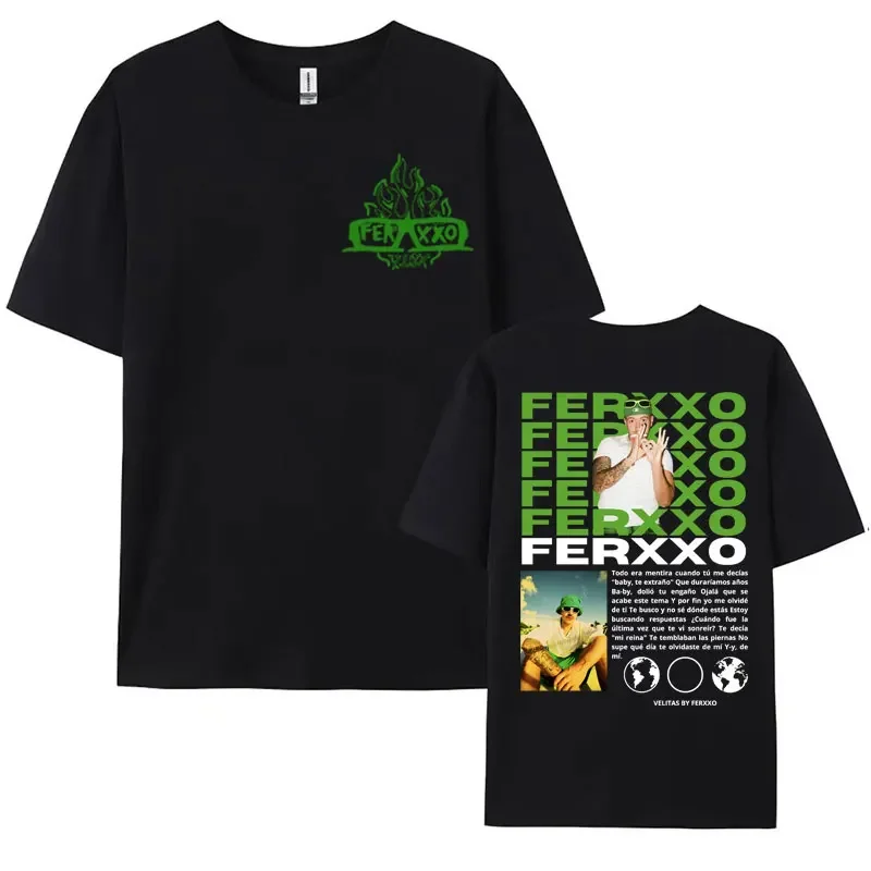 Rapper Feid Ferxxo World Tour 2024 Album Tee Shirt Men's Clothing Hip Hop Harajuku T Shirt Summer High Quality Oversized T-shirt