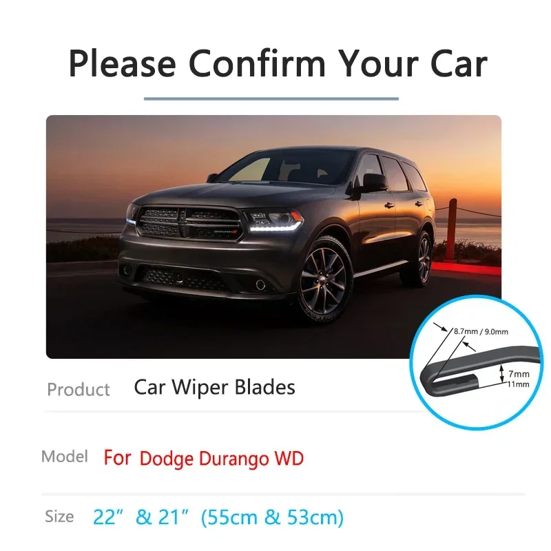 For Dodge Durango WD 2011~2022 Car Front Wiper Blades Cleaning Windscreen Windshield Car Accessories 2012 2013 2014 2015 2016