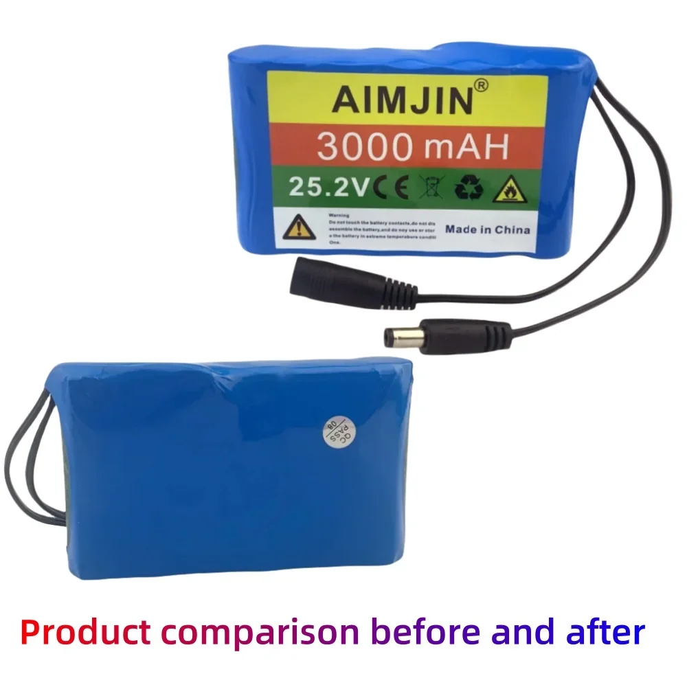 6S1P 25.2V 3000mAh. Rechargeable lithium-ion battery pack. Applied to CCTV cameras, etc