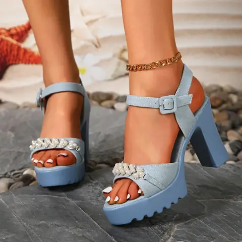 12 best sales नीली ऊँची एड़ी - №10