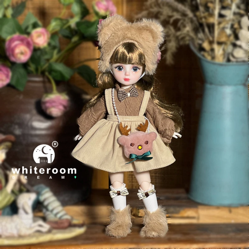 여아용 볼 조인트 인형 장난감, Bjd 인형, 1/6 별이 빛나는 회색 눈, 30cm 로리타 패션 원피스, DIY 장난감, 어린이 생일 선물 