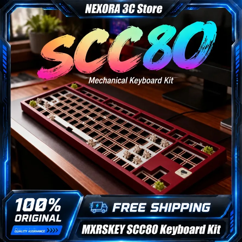 MXRSKEY SCC80 Custom Mechanical Keyboard Kit 80% TKL Tri-mode Wireless CNC Aluminum Alloy Barebone Gasket Quick-Release Kit