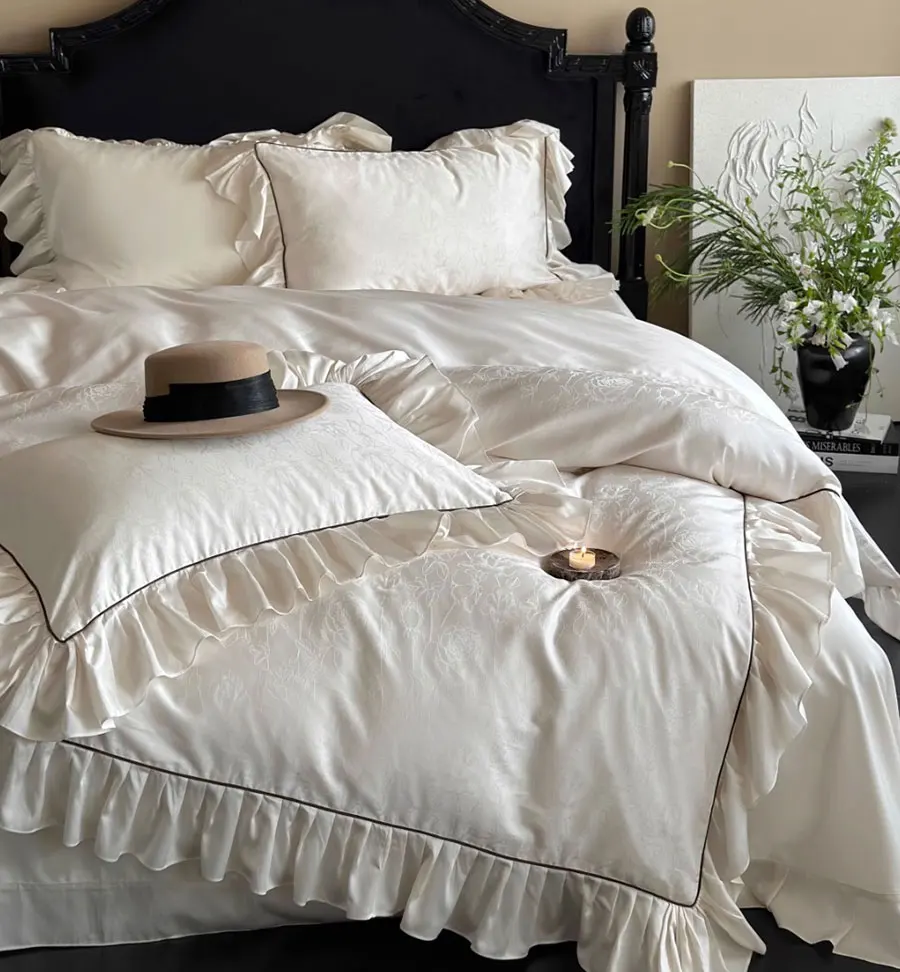 

Vintage fairyfair french flower bedding set adlut,full queen king elegant jacquard home textile bed sheet pillowcase quilt cover