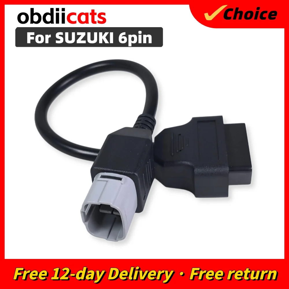 for Suzuki 6 Pin to 16 Pin OBD2 Cable Adapter Plug Cable Diagnostic Cable for Suzuki GSX‑R 1000/1000R/125 OBD Motorcycle Cable