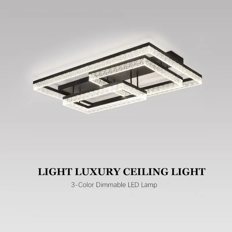 Modern LED Crystal Ceiling Light Flush Mount Chandelier Waterproof Acrylic Lamp for Living Room Bedroom Hallway Home Decoration