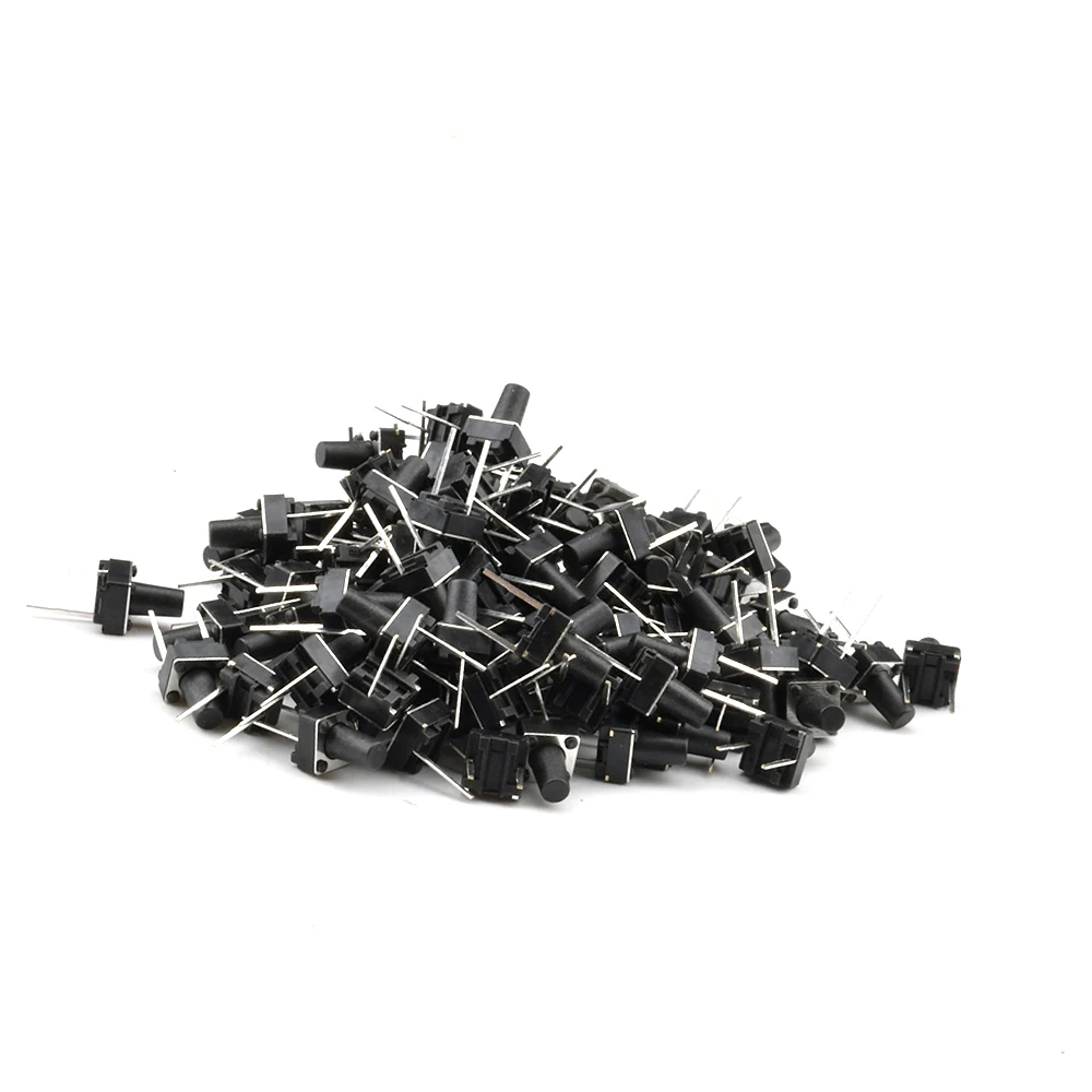 100Pcs สวิทช์สัมผัส Momentary Tact 6*6*6Mm 7Mm 8Mm 9Mm 10Mm กลางสองหมุดสวิทช์