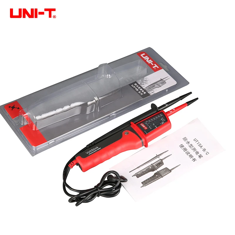 UNI-T-UT15C Voltage Tester, UT18C, UT18C, UT18D, Detector de Tensão, Volt Meter, Sensor, Fase Sequência, Continuidade Voltímetro, Multímetro Digital