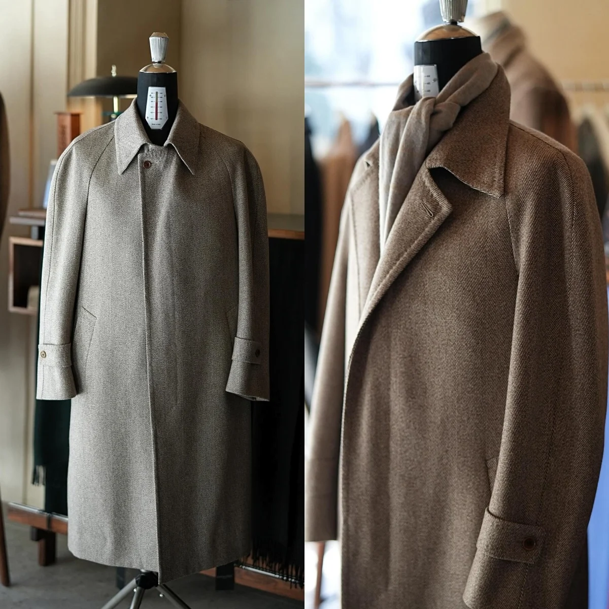 Elegant Men Woolen Overcoat 1Pce Lapel Double-Faced Winter Fashion Korean Style Clean Full Sleeve Leisure Wear Customized