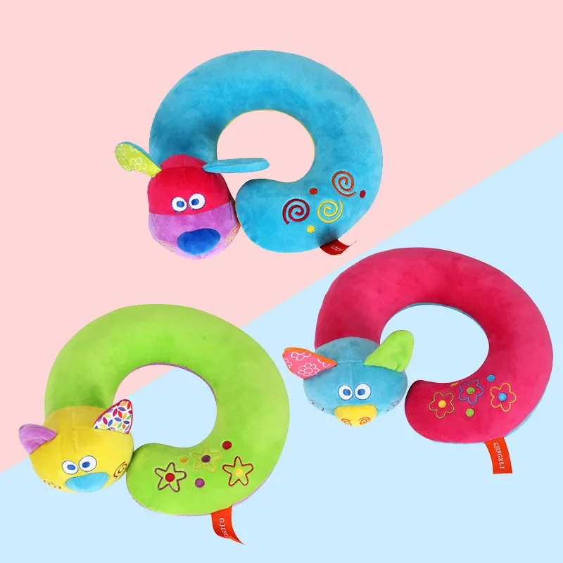 Cute Cartoon Animal Kids pillow U-shaped Memory Travel Pillow Neck Support Headrest For Children Car Airplane Sleep