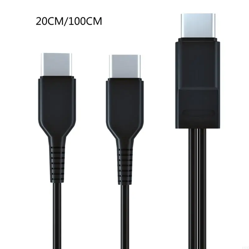 Double Headed Type-C Cable Y-Splitter Charging Cord Wire Male To Male Connector Charger Wire For Smartphones Tablets