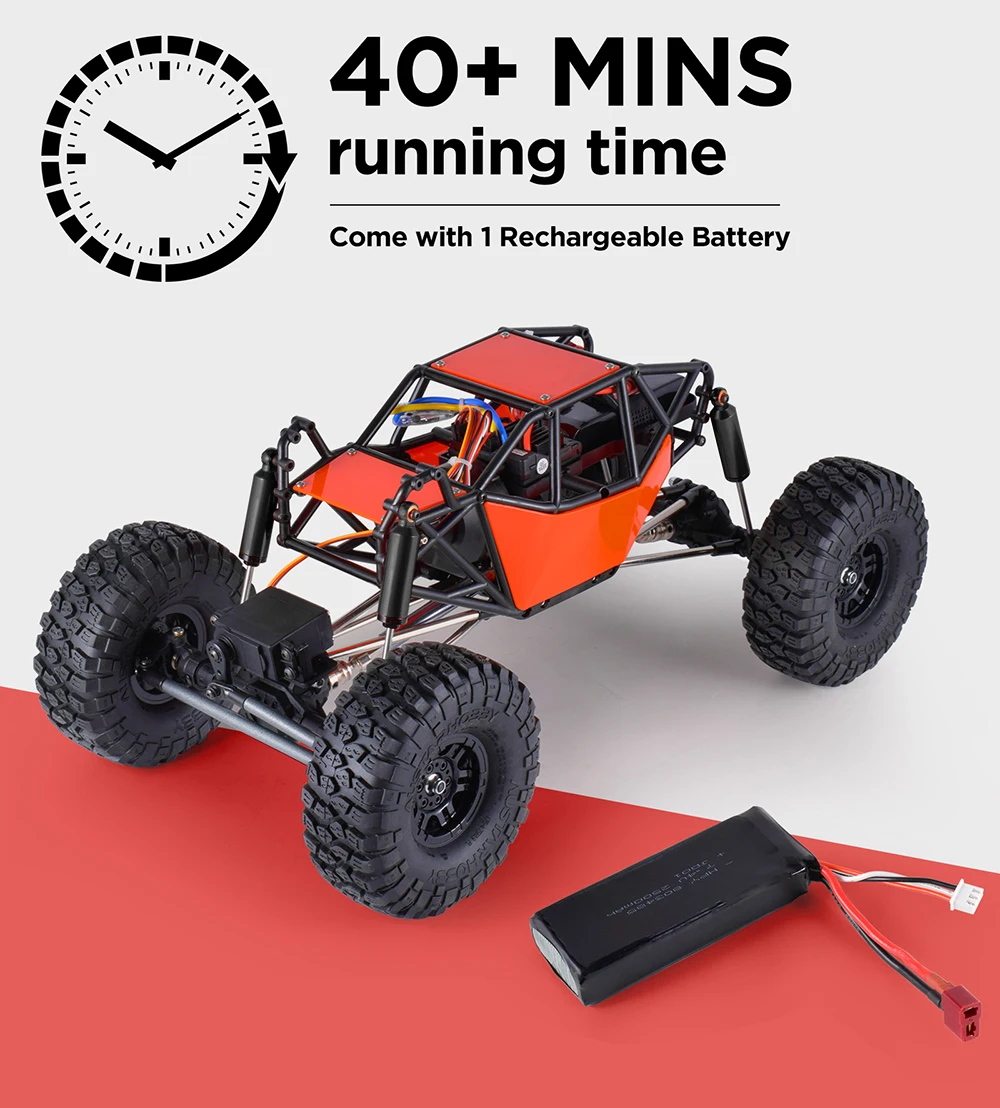 AUSTARHOBBY AX-8504 RC Car 1/10 4WD 2.4G Electric Crawler Climbing Frame Rock Buggy Chassis with Tube Roller Cage Truck Toys