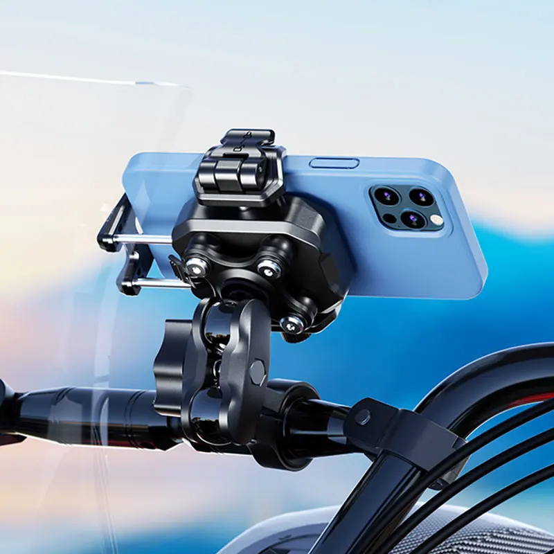 

New Anti-Shake Motorcycle Mobile Stand High Quality Shock Absorber Motorcycle Phone Holder Motos Bicycle Navigation Bracket