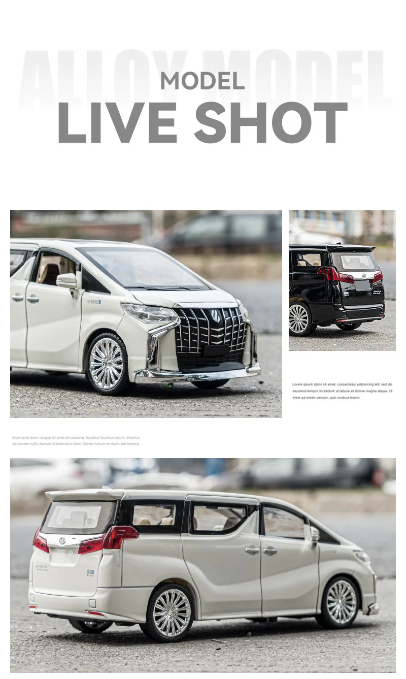 1:24 Key Control Version Toyota Alphard MPV Legierung Automodell Druckguss Metallfahrzeuge Automodell Sound und Licht Kinderspielzeug Geschenk – Detail 10