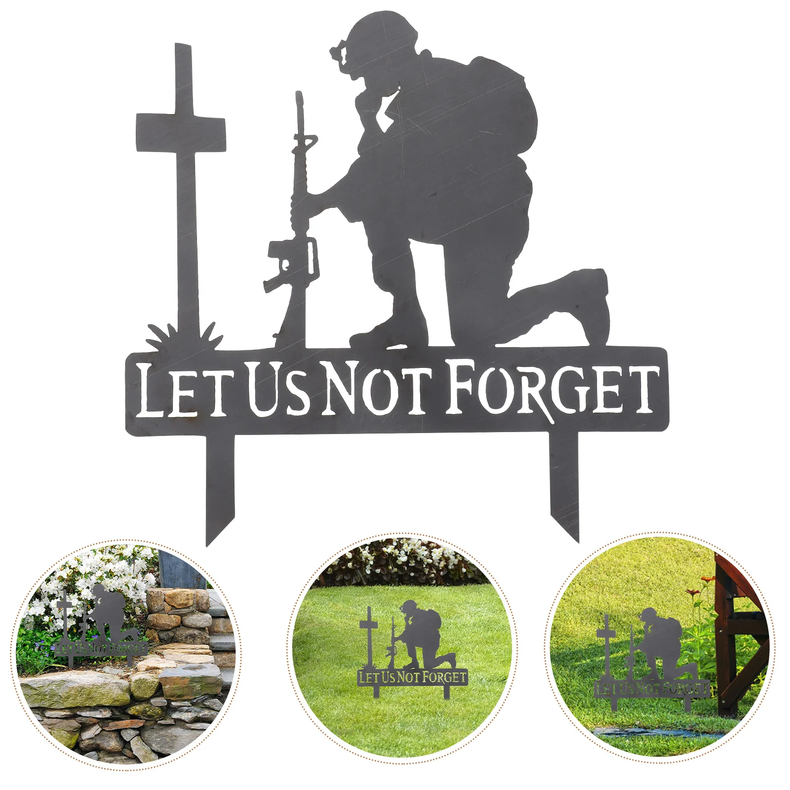 Soldier Decorations Tombstone Remembrance Day Stake Metal Yard Sign Stakes