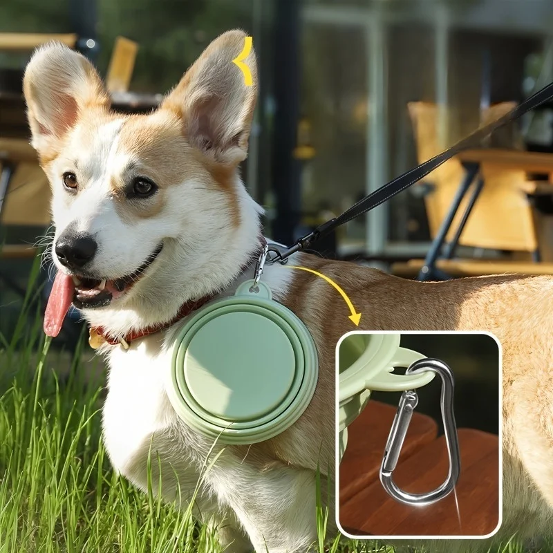 350ml Collapsible Dog Bowl Outdoor Travel Pet Drinking Bowl for Dog Cats Folding Silicone Bowl Puppy Food Container